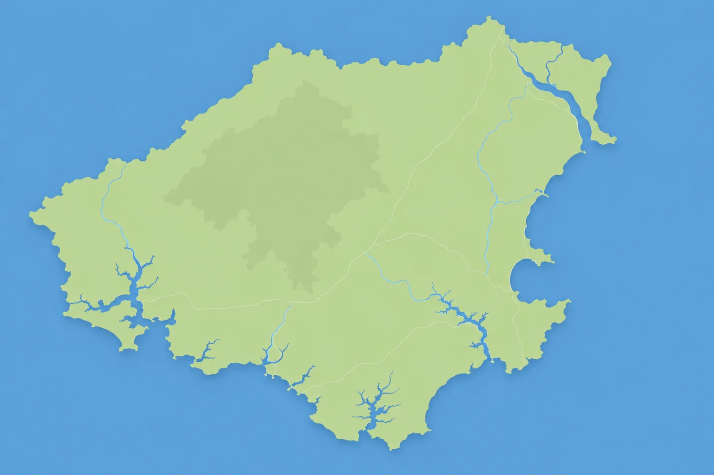 Map of South Devon with Brixham highlighted